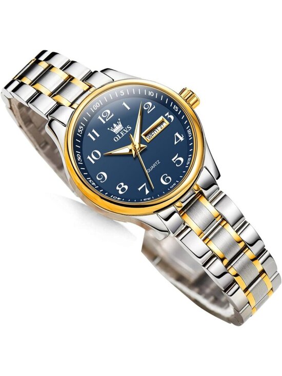 Accessories - Womens Silver Blue Adjustable Strap Stainless Steel Arabic Numerals Luxury Watch